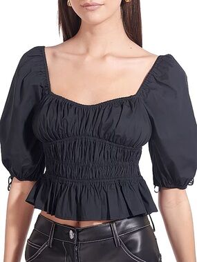 STAUD Black Faye Top